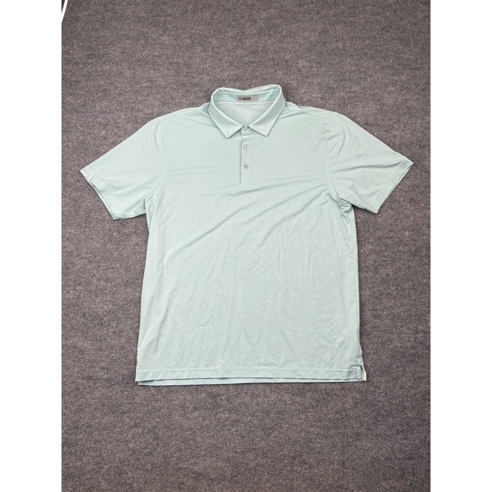 Linksoul Mens Large Mint Green Performance Mesh Short Sleeve Golf Polo Shirt